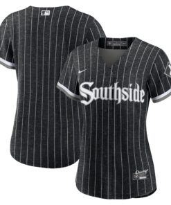 Chicago White SoxWomen_s City Connect Replica Jersey  Black