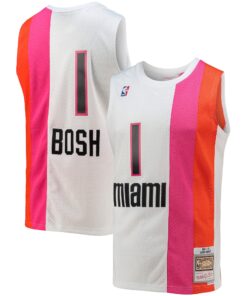 Chris Bosh Miami Heat Mitchell &amp Ness 200102 Hardwood Classics Swingman Jersey - White