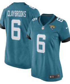 Chris Claybrooks Jacksonville Jaguars  Women_s Game Player Jersey  Teal