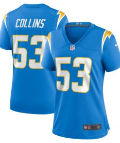Chris Collins Los Angeles Chargers  Women_s Team Game Jersey   Powder Blue