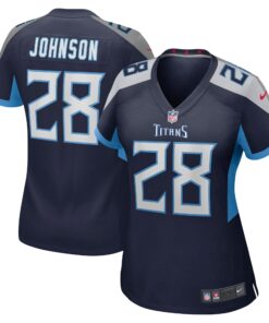 Chris Johnson Tennessee Titans Women_s  Retired Player Game Jersey  Navy