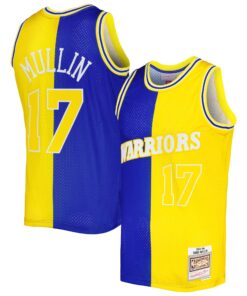 Chris Mullin Golden State Warriors Mitchell &amp Ness Hardwood Classics 199394 Split Swingman Jersey - RoyalGold