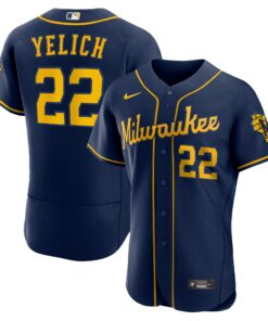 Christian Yelich Milwaukee BrewersAlternate Authentic Player Jersey  Navy