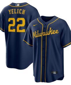 Christian Yelich Milwaukee BrewersAlternate Replica Player Jersey  Navy
