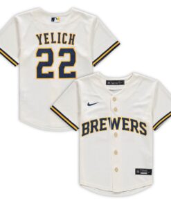 Christian Yelich Milwaukee BrewersPreschool Home Replica Player Jersey  Cream
