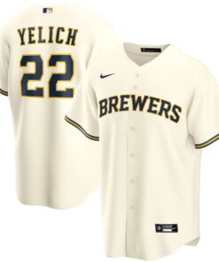 Christian Yelich Milwaukee BrewersYouth Alternate Replica Player Jersey  Cream