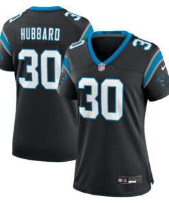 Chuba Hubbard Carolina Panthers  Women_s Team Game Jersey  Black