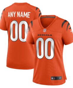 Cincinnati Bengals  Women_s Alternate Game Custom Jersey  Orange