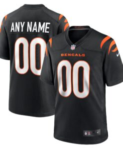 Cincinnati Bengals  Youth Logo Game Custom Jersey  Black