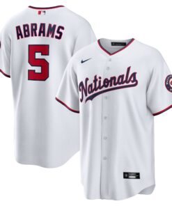 C.J. Abrams Washington NationalsHome Replica Jersey   White