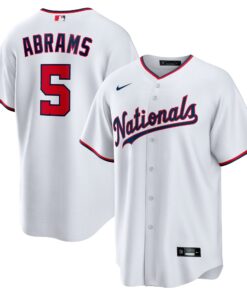 CJ Abrams Washington NationalsYouth Home Replica Player Jersey  White