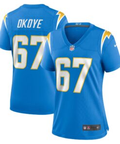 CJ Okoye Los Angeles Chargers  Women_s Team Game Jersey   Powder Blue