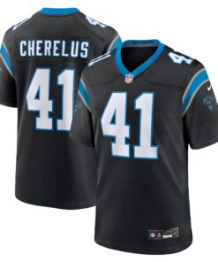 Claudin Cherelus Carolina Panthers  Team Game Jersey   Black 2