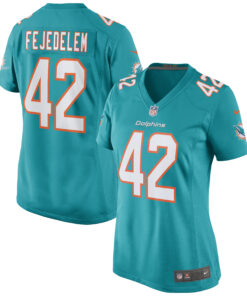 Clayton Fejedelem Miami Dolphins  Women_s Game Jersey  Aqua