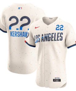 Clayton Kershaw Los Angeles DodgersCity Connect Elite Player Jersey  Cream