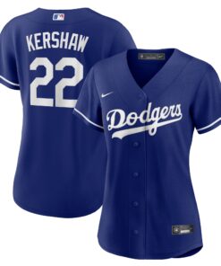 Clayton Kershaw Los Angeles DodgersWomen_s Replica Player Jersey  Royal