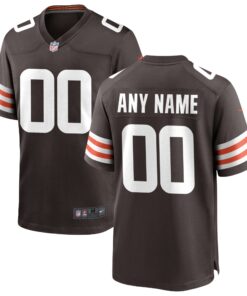 Cleveland Browns Custom Game Jersey  Brown