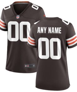  Cleveland Browns Women_s Custom Game Jersey  Brown