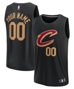  Cleveland Cavaliers Fanatics Fast Break Custom Jersey - Black - Statement Edition