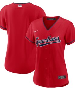 Cleveland GuardiansWomen_s Alternate Replica Team Jersey  Red