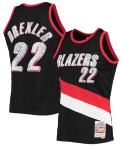 Clyde Drexler Portland Trail Blazers Mitchell &amp Ness 199192 Hardwood Classics NBA 75th Anniversary Diamond Swingman Jersey - Black