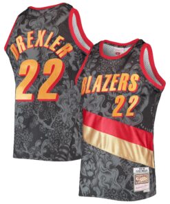 Clyde Drexler Portland Trail Blazers Mitchell &amp Ness Hardwood Classics 199192 Lunar New Year Swingman Jersey - Black