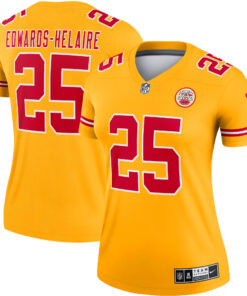 Clyde EdwardsHelaire Kansas City Chiefs  Women_s Inverted Legend Jersey  Gold