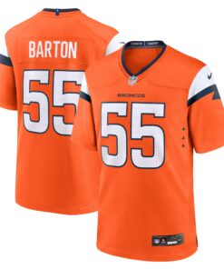 Cody Barton Denver Broncos  Game Jersey   Orange