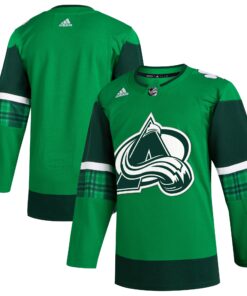  Colorado Avalanche 2023 St. Patrick_s Day Primegreen Authentic Jersey  Kelly Green