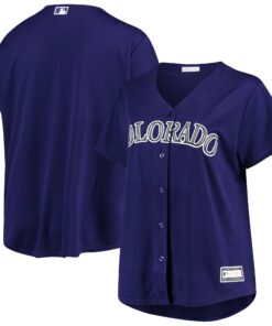 Colorado Rockies Women_s Plus Size Alternate Replica Team Jersey  Purple