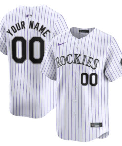 Colorado RockiesHome Limited Custom Jersey  White