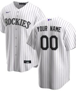 Colorado RockiesYouth Home Replica Custom Jersey  White