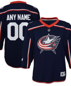  Columbus Blue Jackets Youth Home Replica Custom Jersey  Navy