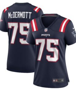 Conor McDermott New England Patriots  Women_s Home Game Player Jersey  Navy