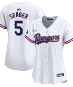Corey Seager Texas RangersWomen_s 2024 Gold Collection Limited Player Jerseynbspâ€“ White