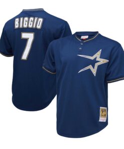 Craig Biggio Houston Astros Mitchell amp Ness 1991 Cooperstown Collection Mesh Pullover Jersey  Navy