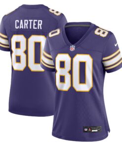 Cris Carter Minnesota Vikings  Women_s Classic Retired Player Game Jersey  Purple