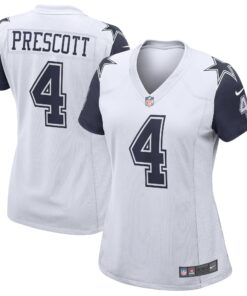Dak Prescott Dallas Cowboys  Women_s Alternate Game Jersey  White 1