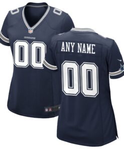 Dallas Cowboys  Women_s Custom Game Jersey  Navy