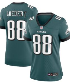 Dallas Goedert Philadelphia Eagles  Women_s Team Game Jersey  Midnight Green
