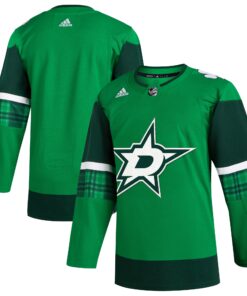  Dallas Stars 2023 St. Patrick_s Day Primegreen Authentic Jersey  Kelly Green
