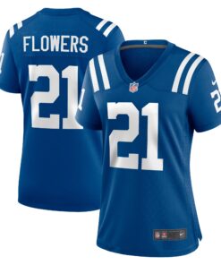 Dallis Flowers Indianapolis Colts  Women_s Game Jersey   Royal