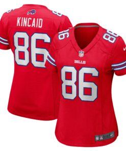 Dalton Kincaid Buffalo Bills  Women_s Alternate Game Jersey  Red
