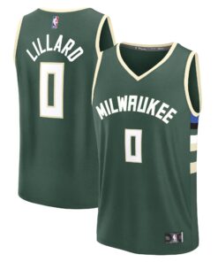 Damian Lillard Milwaukee Bucks Fanatics Fast Break Replica Player Jersey - Icon Edition - Hunter Green