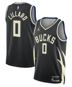 Damian Lillard Milwaukee Bucks Jordan Brand Unisex Swingman Player Jersey - Statement Edition - Black