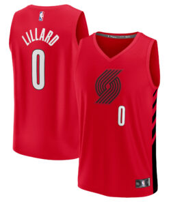 Damian Lillard Portland Trail Blazers Fanatics Fast Break Replica Player Jersey - Statement Edition - Red