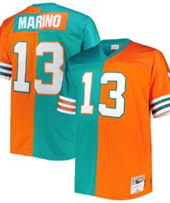 Dan Marino Miami Dolphins Mitchell amp Ness Big amp Tall Split Legacy Retired Player Replica Jersey  AquaOrange