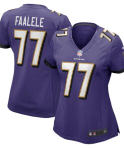 Daniel Faalele Baltimore Ravens  Women_s Player Game Jersey  Purple 1