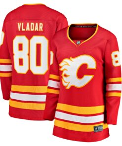 Daniel Vladar Calgary Flames Fanatics Women_s Home Breakaway Player Jersey  Red