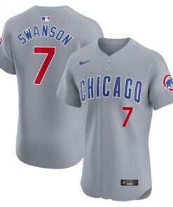 Dansby Swanson Chicago CubsRoad Elite Player Jersey  Gray